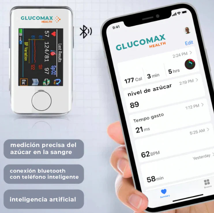 Medidor Láser No Invasivo GlucoMax + Regalos Exclusivos [PRECISIÓN DEL 99,9%]